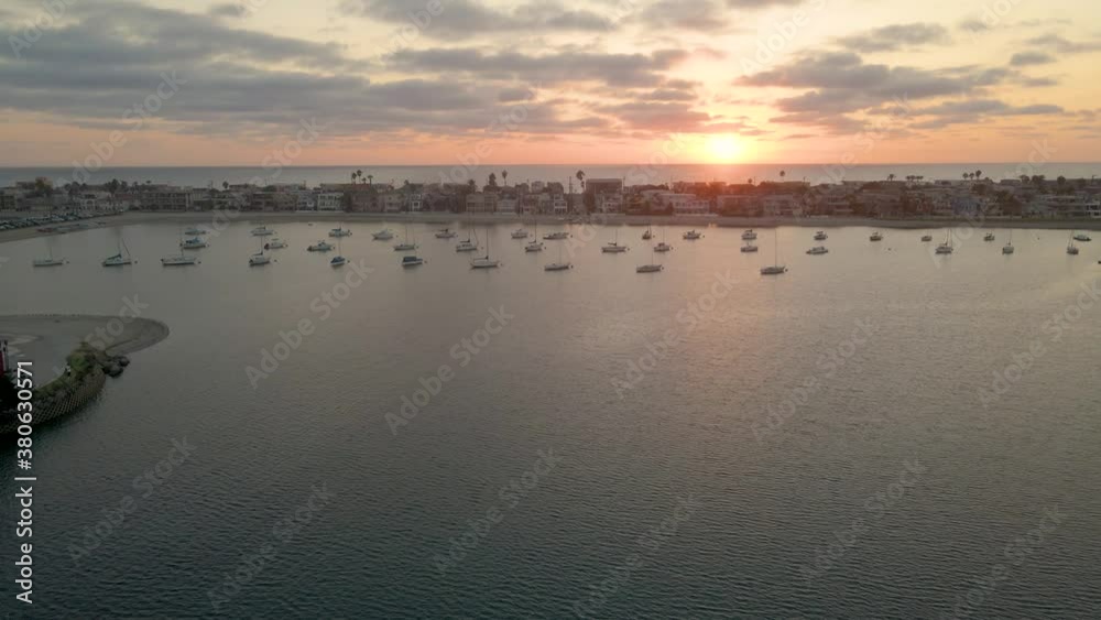 Sunset Aerail view of Mission Bay Harbor in San Diego CA Sunset Aerail view of Mission Bay Harbor in San Diego CA