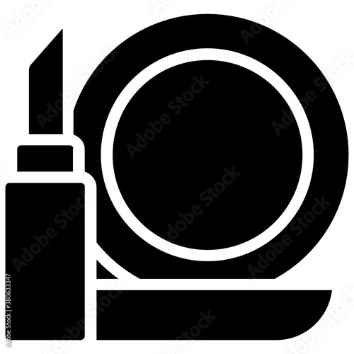 
Makeup vector style, face powder with lipstick 
