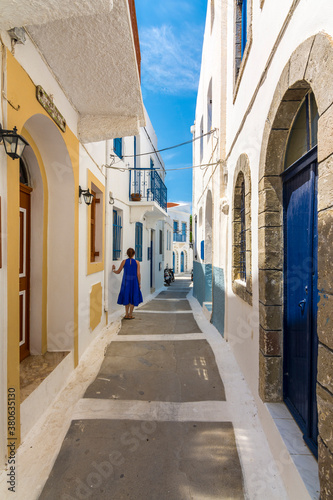 Nikia Village street view in Nisyros Island