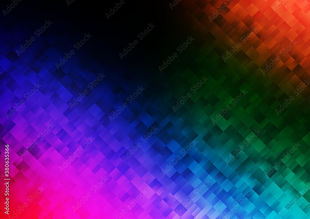 Dark Multicolor, Rainbow vector layout with lines, rectangles. Rectangles on abstract background with colorful gradient. Smart design for your business advert.