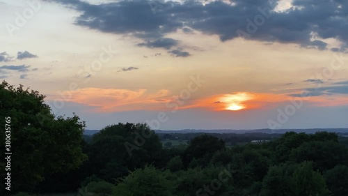 wonderful sunset over the trees