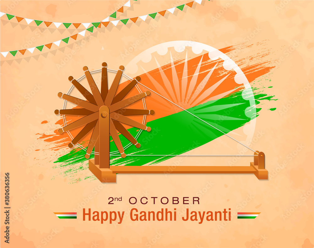 Vector illustration of Gandhi Jayanti Concept background. 2nd October
