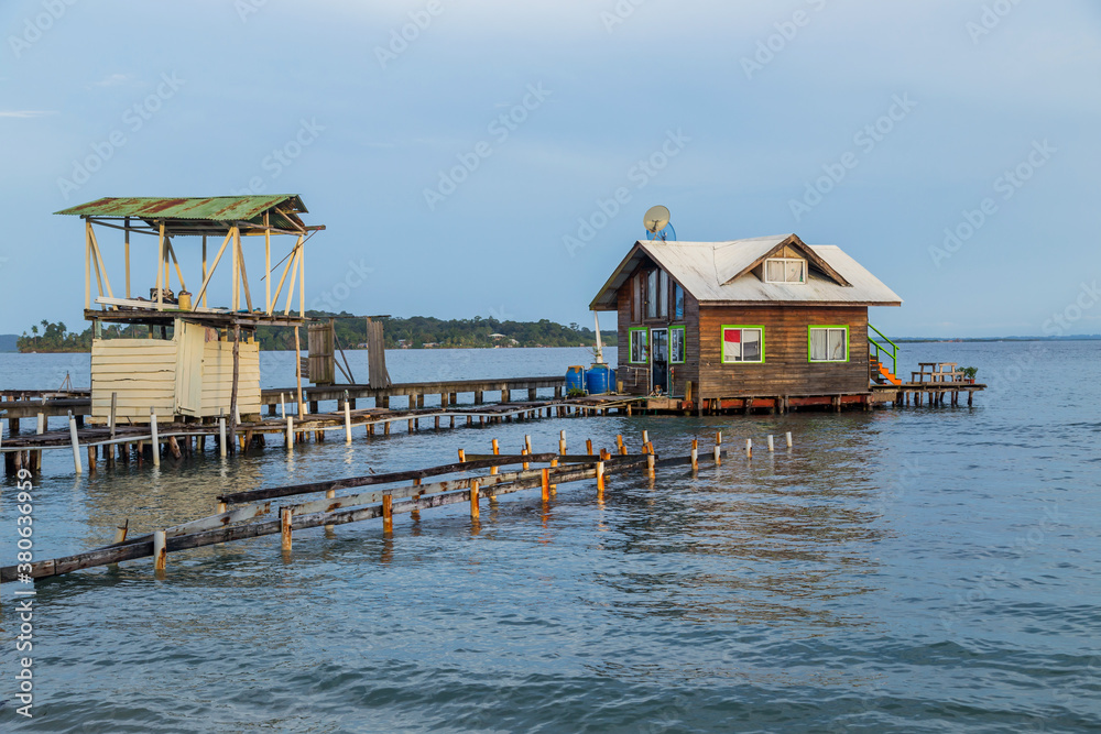 Caribbean houses over the sea