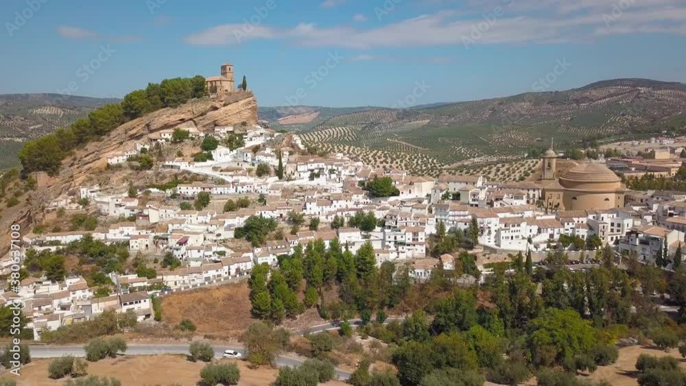 Drone shot of the beautiful town of Montefrio Drone shot of the beautiful town of Montefrio
