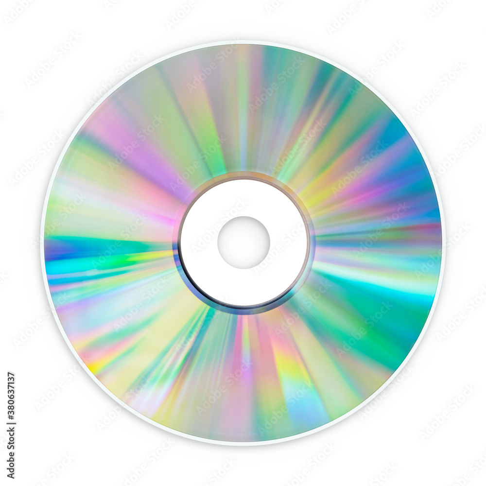 CD Compact Disk, DVD, Blu-ray, for Music, Movies and Data, close up, isolated on a white background, for nostalgic creative design CD Compact Disk, DVD, Blu-ray, for Music, Movies and Data, close up, isolated on a white background, for nostalgic creative design