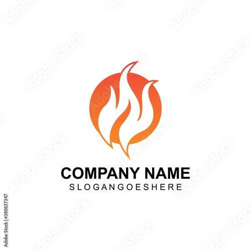 Fire flame logo Template vector, for logo Oil, gas and energy