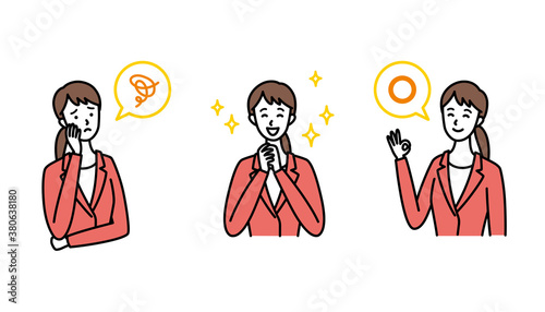 いろんな表情のOL　Aさん　2