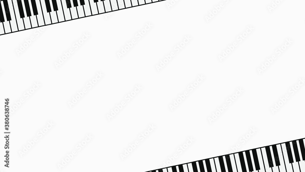 Background white with piano. Vector can be used for banners, posters, power points, templates, slides, etc.