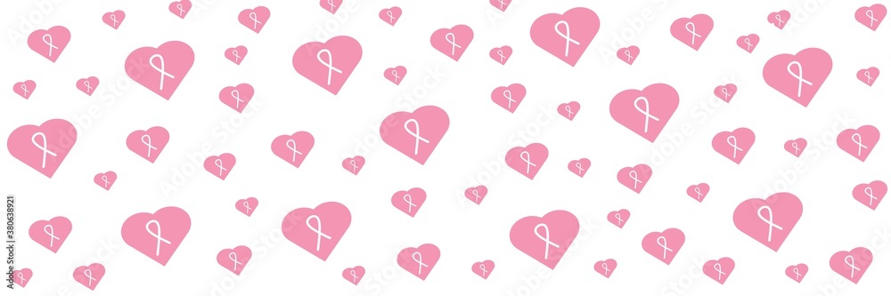 Breast Cancer Awareness month pink background, ribbon and speech bubble with quote for health care support. Banner
Breast Cancer Awareness month pink background, ribbon and speech bubble with quote for health care support. Banner