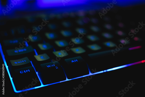 mechanical keyboard with leds and mouse