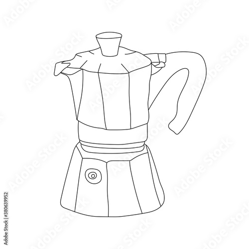 Coffee element icon line hand drawn doodle vector illustration isolated on white background. Sketch design element.