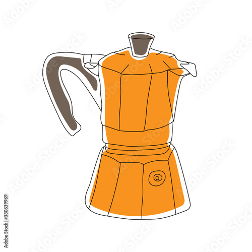 Coffee element icon line hand drawn doodle vector illustration isolated on white background. Sketch design element.