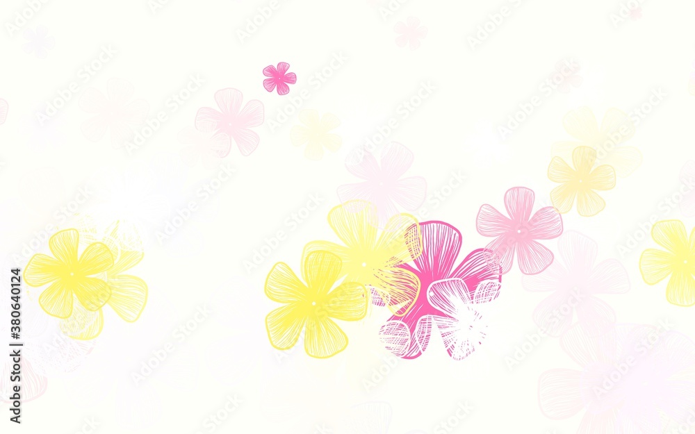 Light Red, Yellow vector natural backdrop with flowers. Light Red, Yellow vector natural backdrop with flowers.