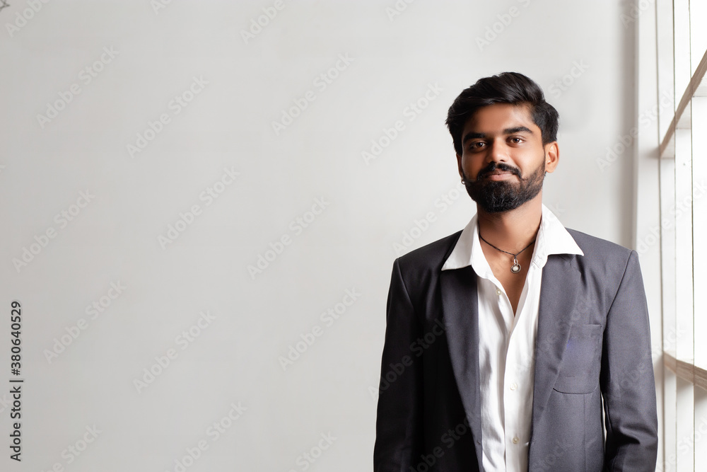 simple Indian boy portrait in western coat simple Indian boy portrait in western coat