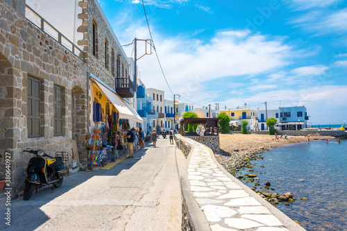 Fototapeta Naklejka Na Ścianę i Meble -  Mandraki Village street view in Nisyros Island. Nisyros Island is populer tourist destination on Aegean Sea.