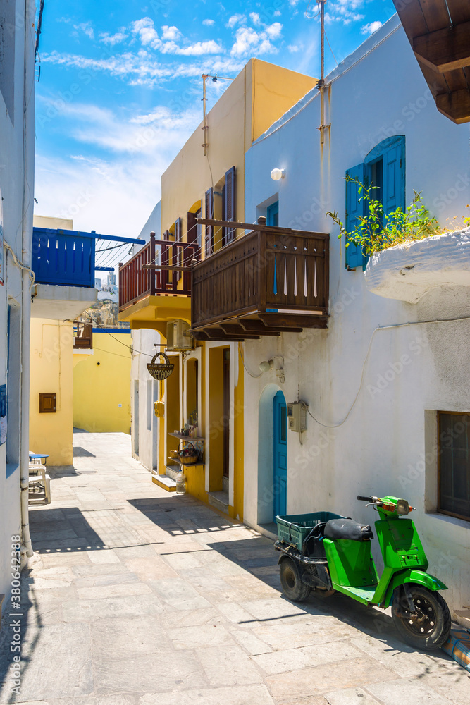 Obraz premium Mandraki Village street view in Nisyros Island. Nisyros Island is populer tourist destination on Aegean Sea.