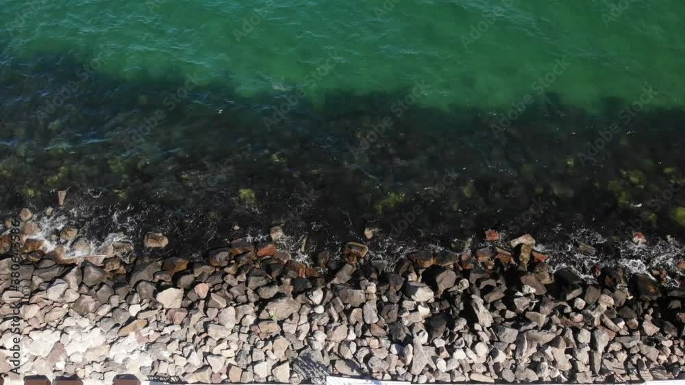 sea and stones view from the drone. High quality 4k footage sea and stones view from the drone. High quality 4k footage
