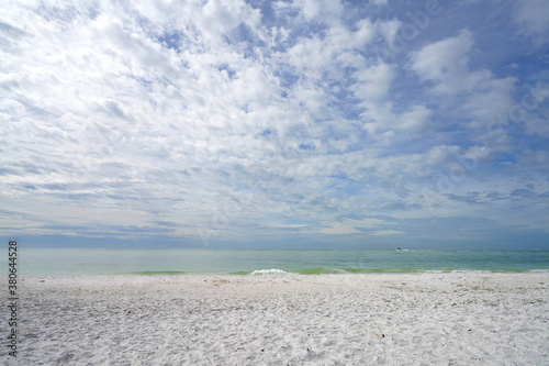 View of the beach in Big Hickory Island, a beach on the Gulf of Mexico and Estero Bay in Florida, United States