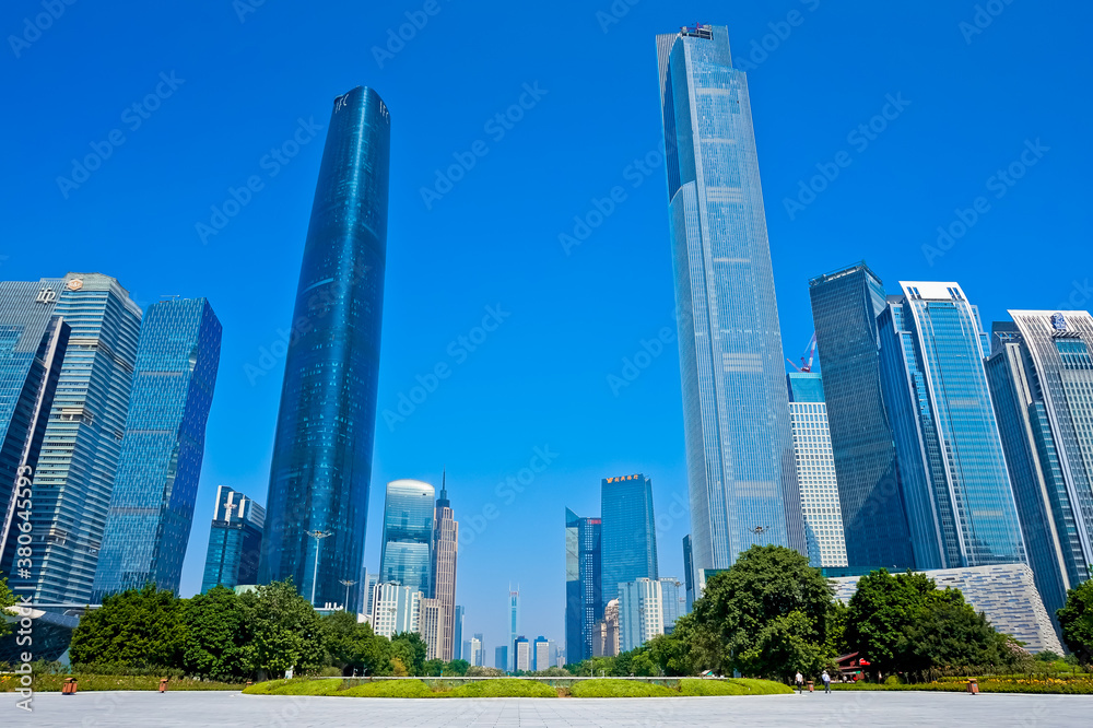 Obraz premium 中国 広州 天河区 高層ビル群