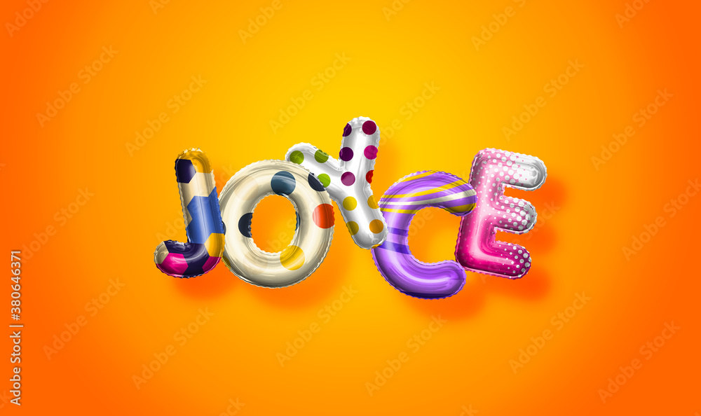 Joyce female name, colorful letter balloons background Joyce female name, colorful letter balloons background