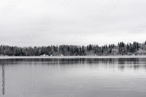winter landscape with lake