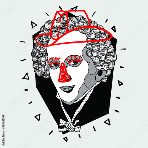 Crazy red style. Jakob Ludwig Felix Mendelssohn Bartholdy.