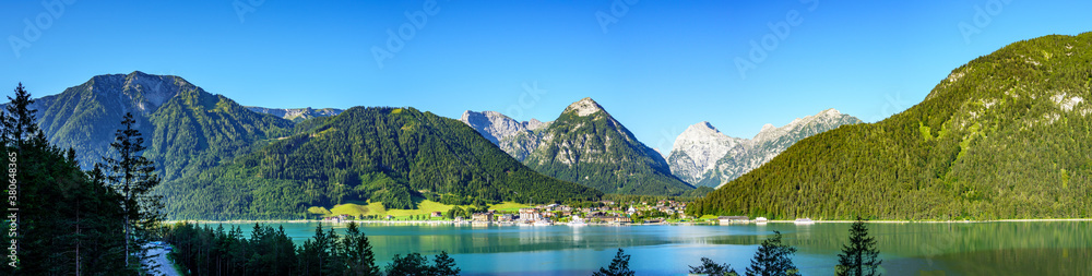 landscape near pertisau at the achensee lake in austria