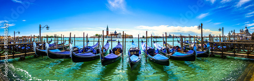 typical old gondola in venice