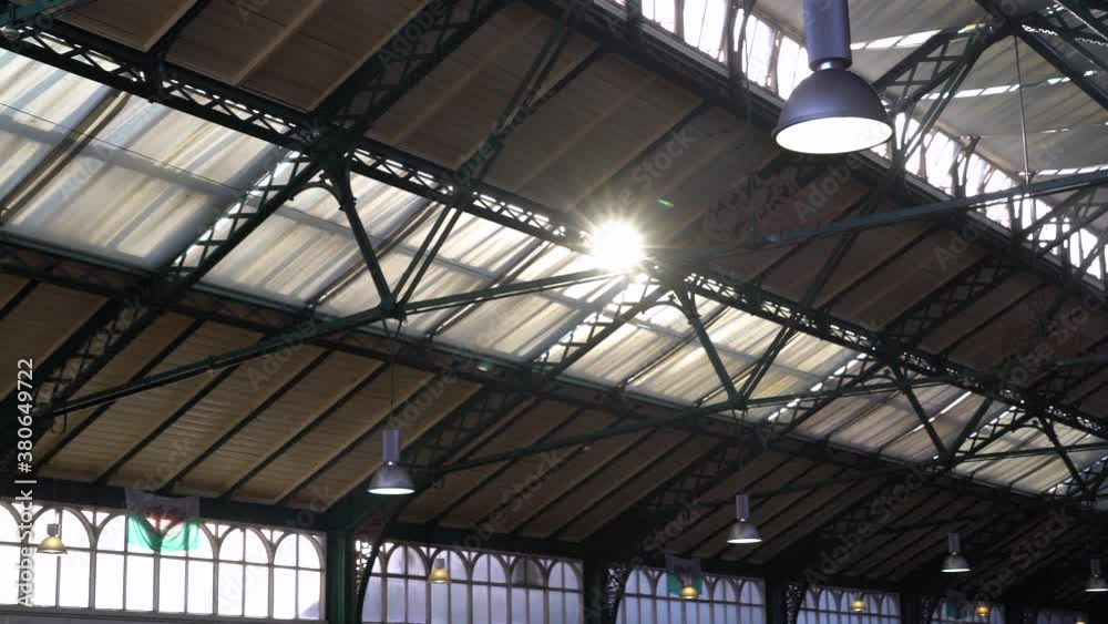 Inside view of the glass roof of Cardiff Market Inside view of the glass roof of Cardiff Market