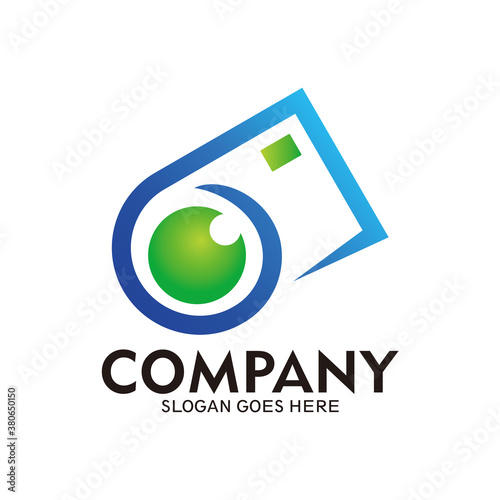 Camera silhouette logo template design - vector