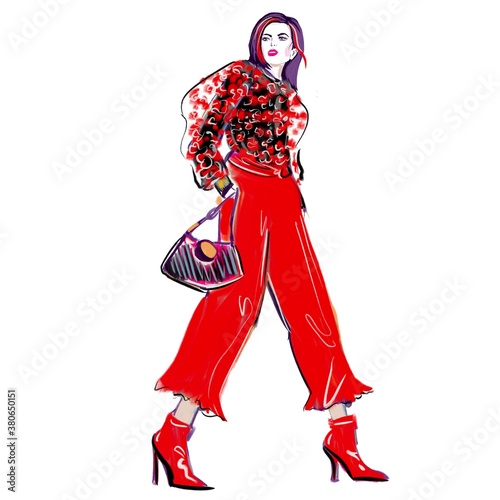 fashion woman on white background