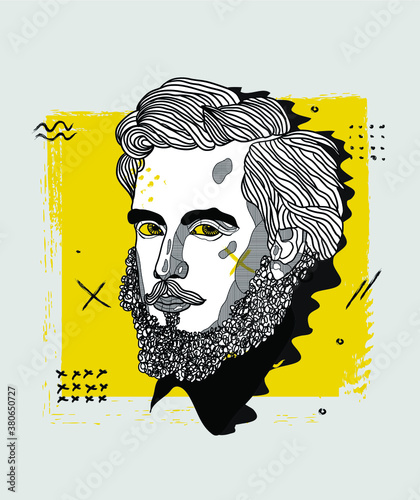 Creative geometric yellow style. Claude Monet.