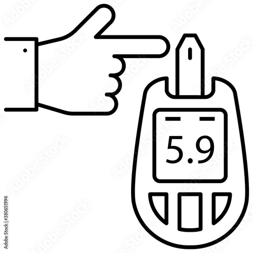 Glucometer line Vector 