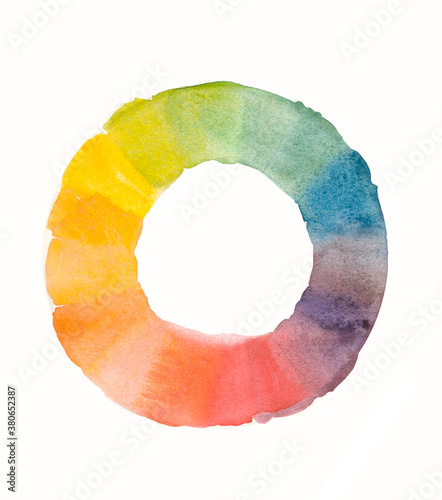 Colorful watercolor hand-painted art illustration : circles