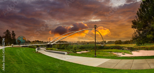 Double Arch Bridge at Riverfront Park in Salem