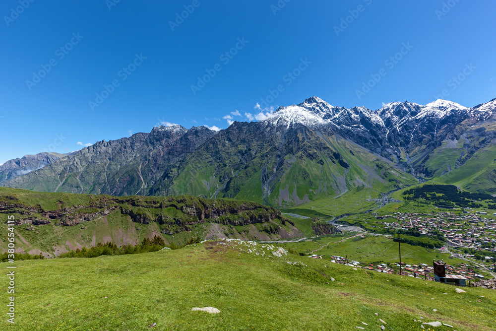 Naklejka premium Kazbegi village Georgia