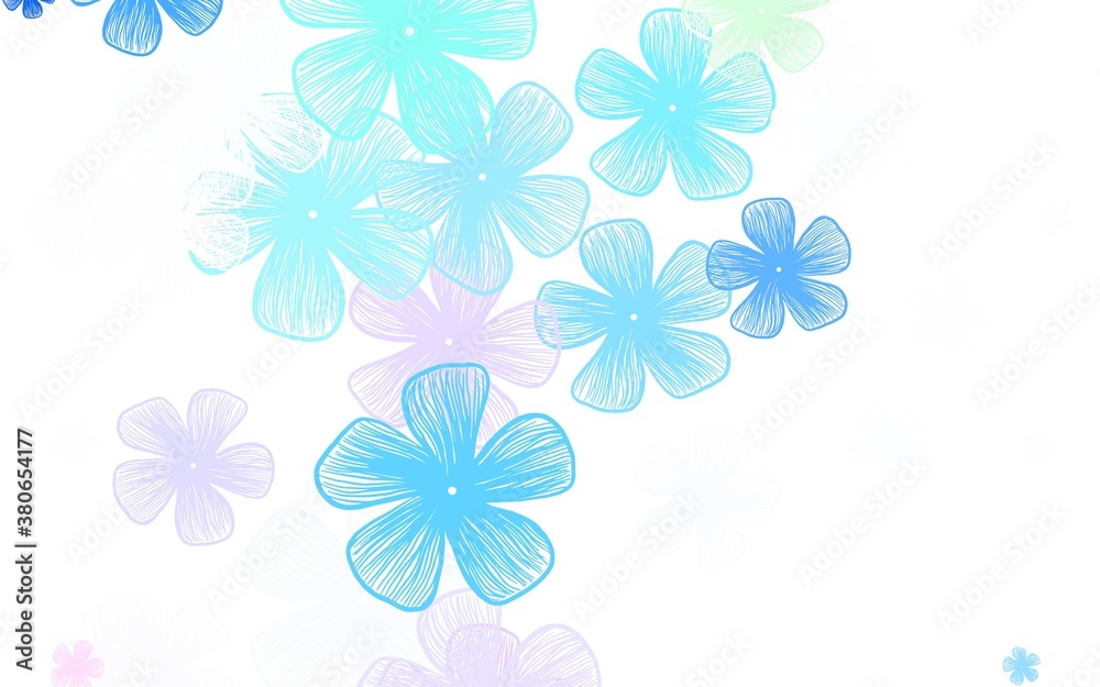 Light Multicolor vector elegant wallpaper with flowers.