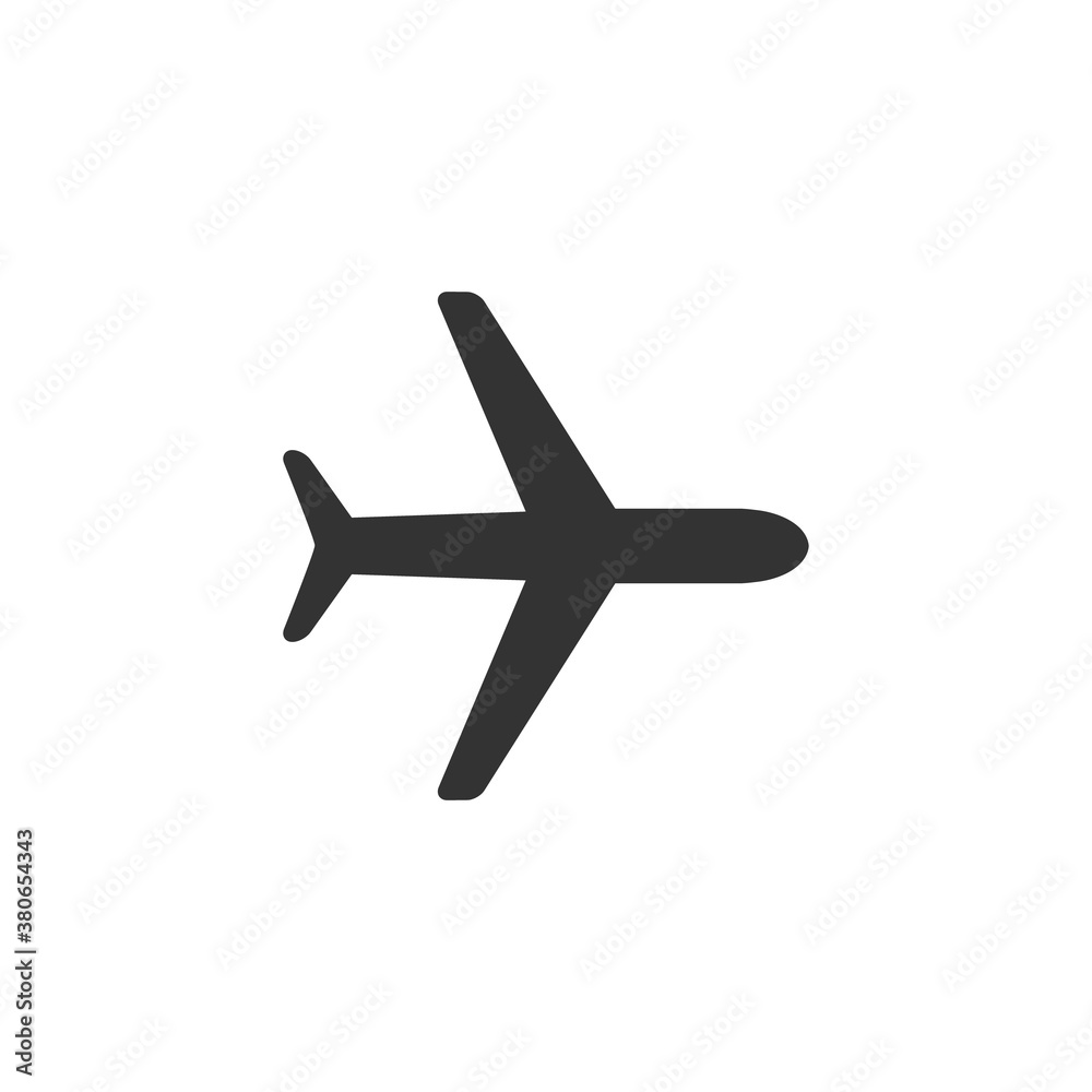 Plane icon. Airplane black outline isolated vector illustration isolated on white.