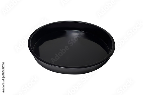 Black tray on a white background