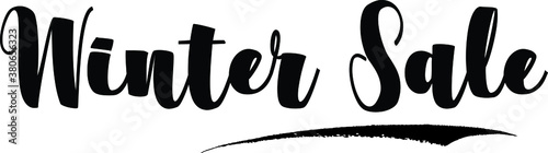 Winter Sale Bold Calligraphy Black Color Text On White Background