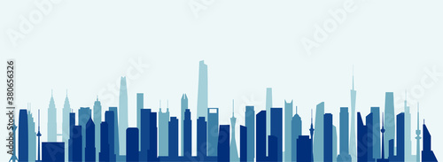 Abstract futuristic city sky with modern buildings vector wallpaper background. Vector illustration EPS 10.