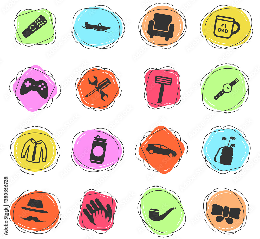 Fathers day simply icons Fathers day simply icons