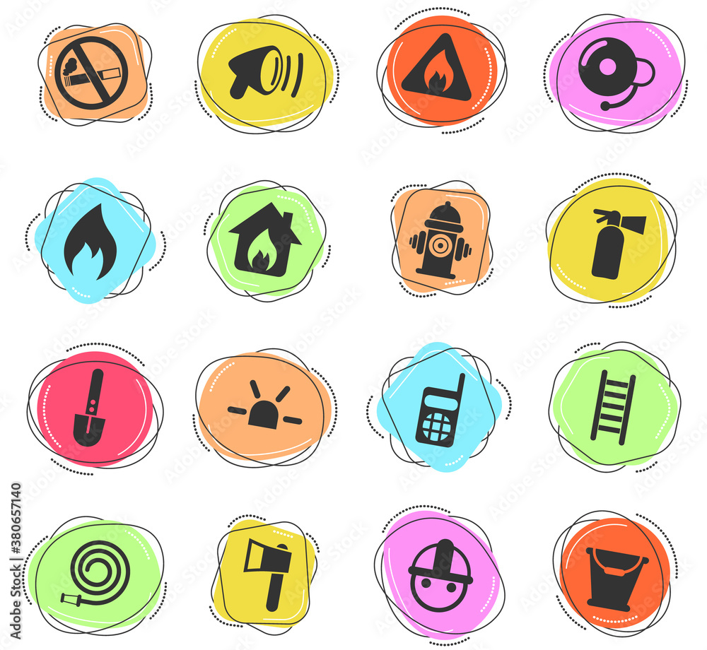 fire brigade icon set fire brigade icon set