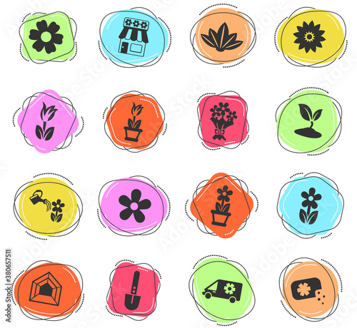 flowers icon set