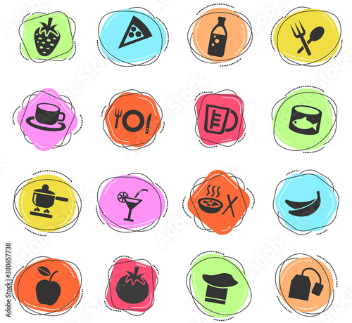 food and kitchen icon set