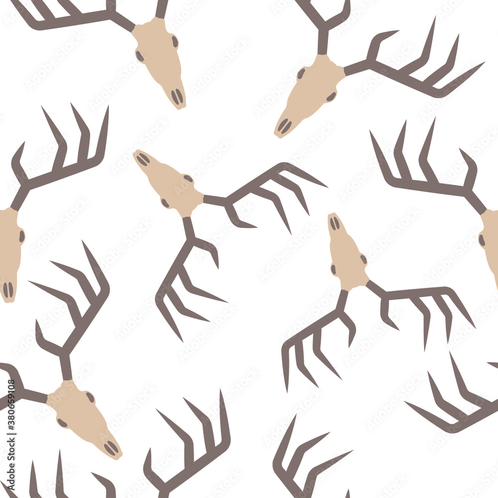 Fototapeta premium Antler Skull Pattern