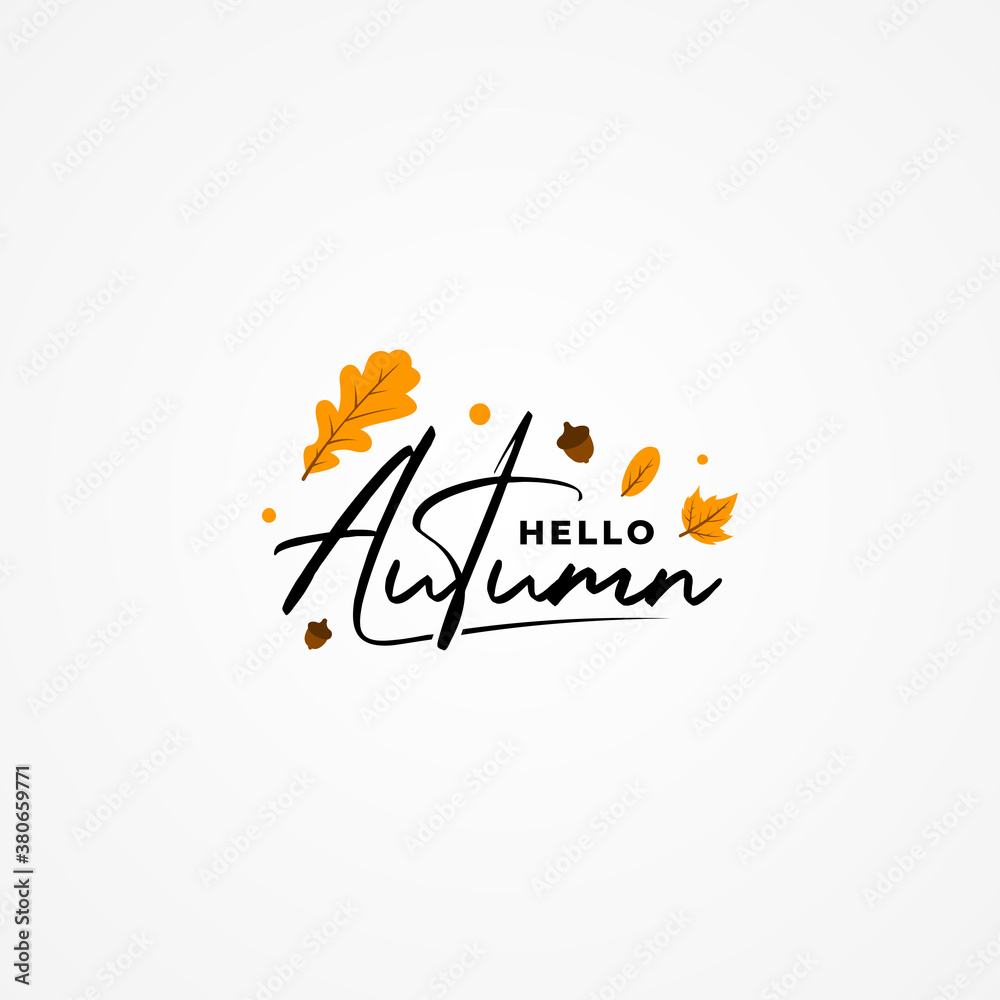 Hello Autumn Pattern Vector Design Illustration For Celebrate Moment
