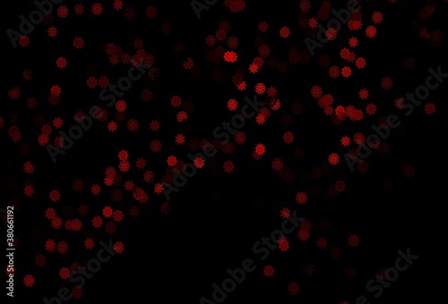 Dark Red vector template with ice snowflakes.