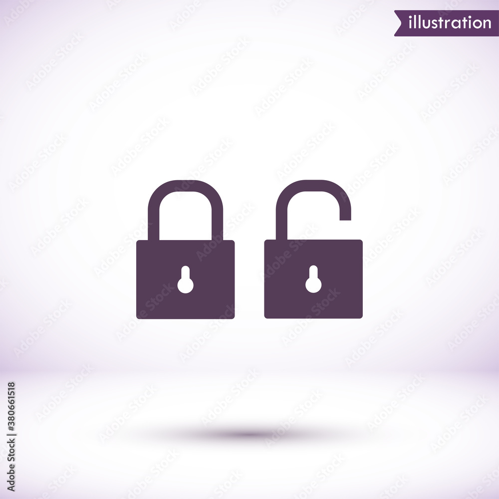 Lock vector icon , lorem ipsum Flat design Lock vector icon , lorem ipsum Flat design