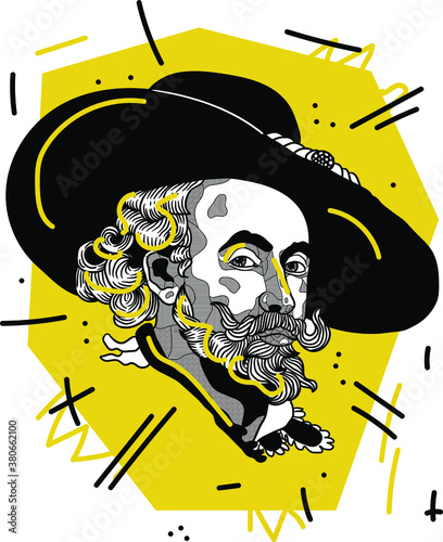 Creative geometric yellow style. Peter Rubens. 